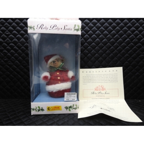 47 - Steiff Roly Poly Santa red and blonde 12cm limited edition