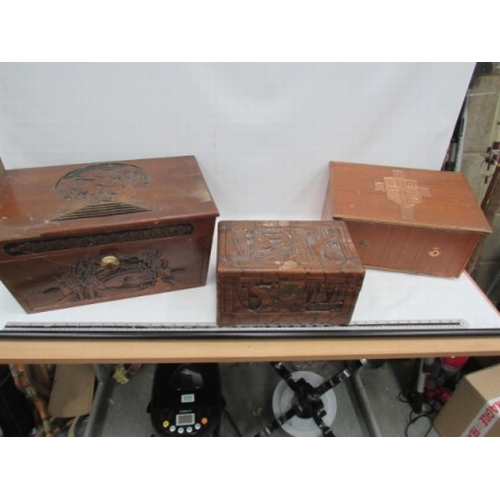 550 - 3 wooden boxes