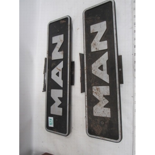 574 - 2 'Man' lorry plates