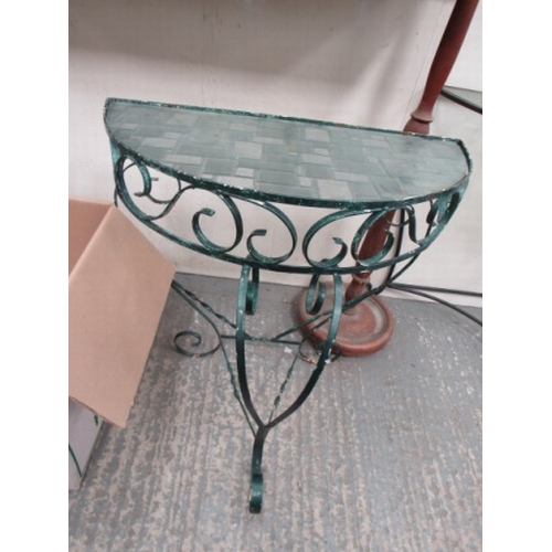 10 - Metal and glass plant stand