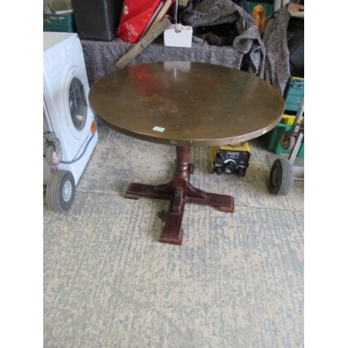 110 - Vintage copper top table 90cm dia