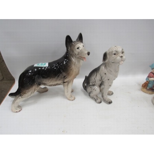 232 - 2 dog ornaments