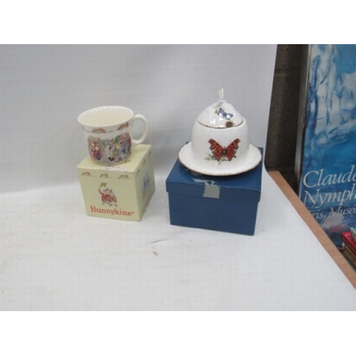 250 - Royal Doulton Bunnykins cup + Royal Worcester pot