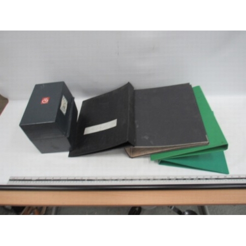 27 - 4 binders, address card box