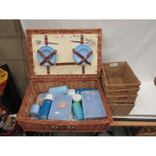 7 - picnic set and wicker boxes