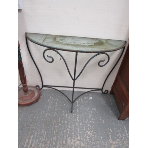 9 - Metal and glass plant stand