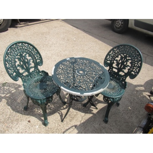 Metal Garden Table & 2 Chairs