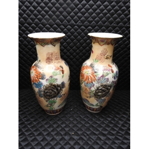 189 - 2 Chinese Vases, 25cm tall Approx