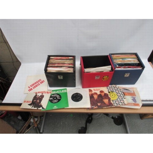 2 - 3 Record Boxes of singles inc Beatles, Elvis