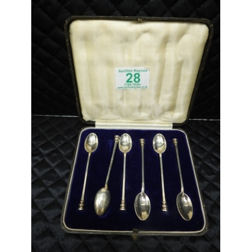 28 - Set of 6 Silver Hallmarked Spoons