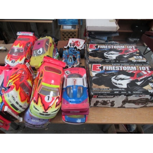 4 - Large RC Car Collection, 3 cars plus body shells