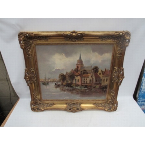 59 - Quality Oil on Canvas gilt frame