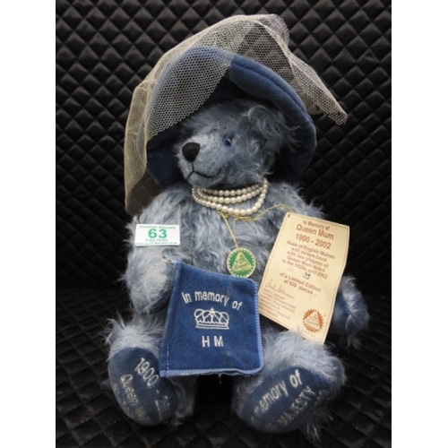 63 - Hermann Bear - In Memory of Queen Mum 1900 - 2002 No.99