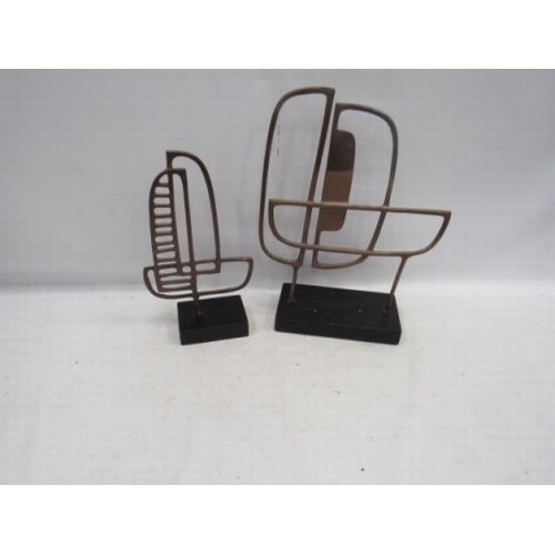 84 - 2 Bronze Modernist Sculptures