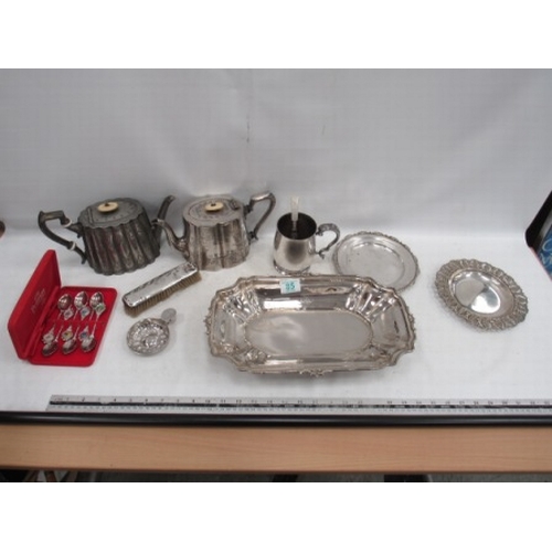 85 - Misc, Silver Plate, Teapots, Tray etc