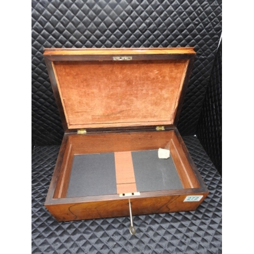 272 - Walnut box with key