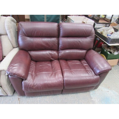 527 - Lazyboy leather electric reclining 2 seater sofa