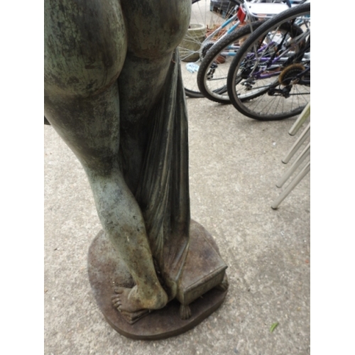 49 - Metal Garden Statue approx 5ft tall. 90Kg+