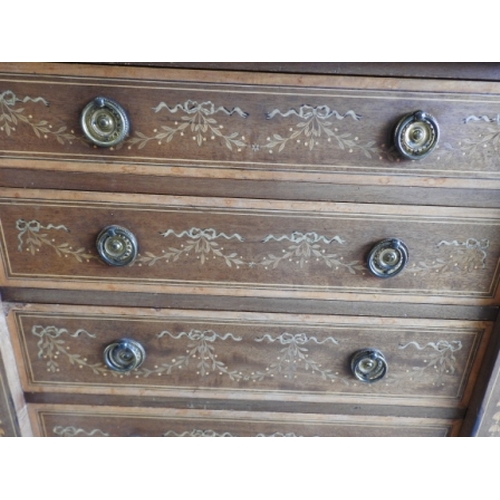 273 - 7 Drawer Inlaid Cabinet & key