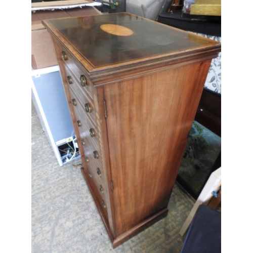 273 - 7 Drawer Inlaid Cabinet & key