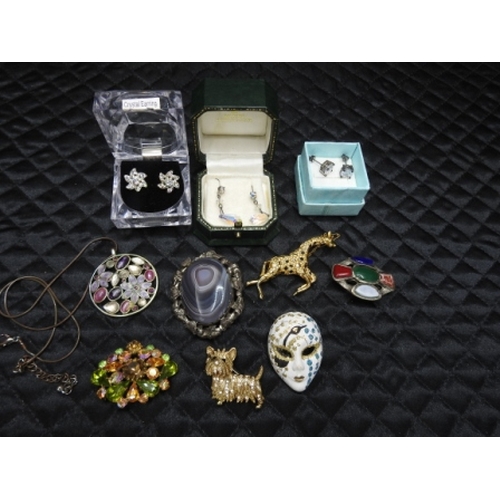 303 - Brooches, earrings & pendant