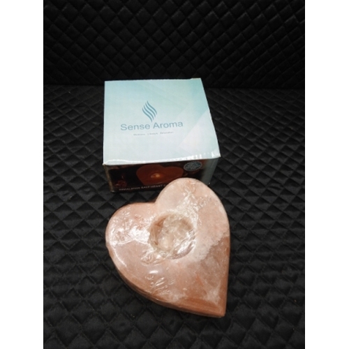 305 - Himalayan Salt heart candle holder