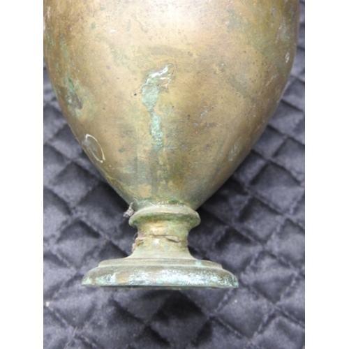 314 - Old Bronze jug, base repaired, approx 3.15kg 20cm