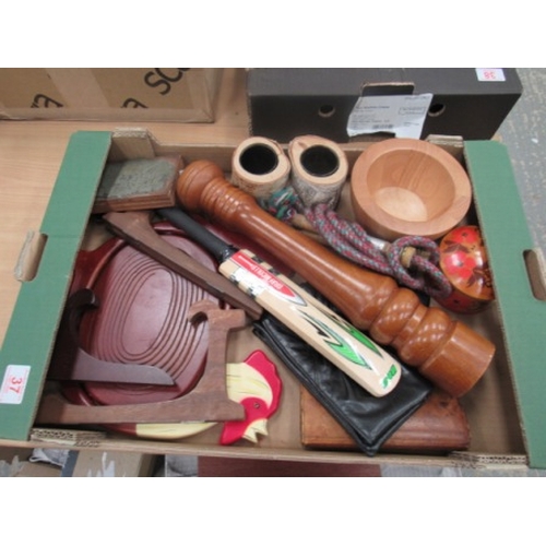 137 - Box of mainly wooden items