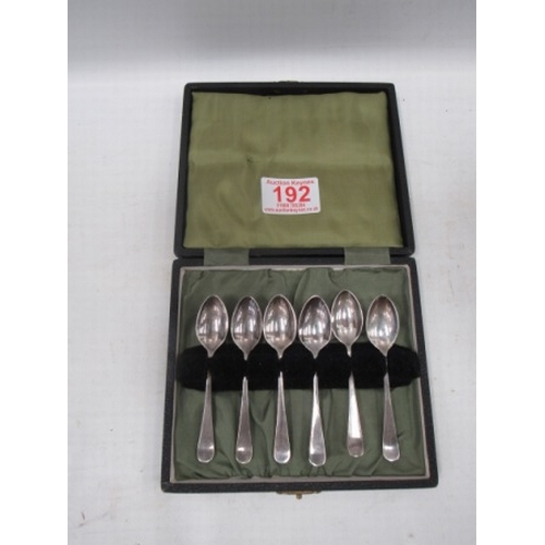 192 - Set of 6 silver egg spoons