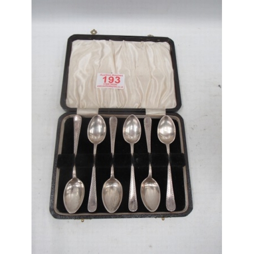 193 - Set of 6 silver teaspoons