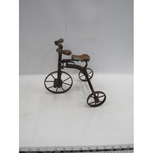 60 - Old metal & wood tricycle