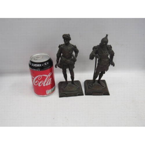 179 - Antique Bronze Knights, fine detail on both, A/F