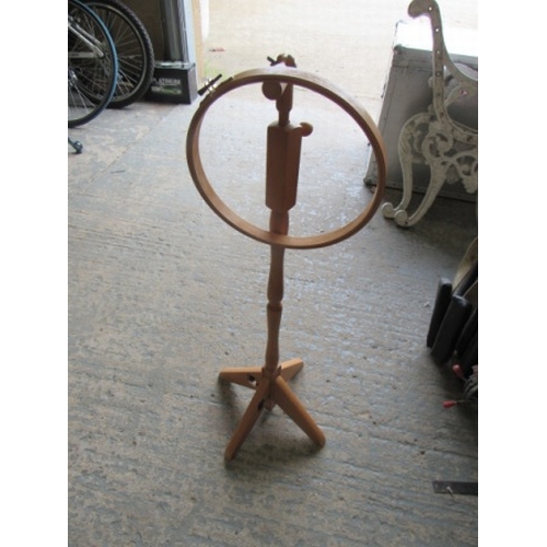 73 - Embroidery Hoop on Wooden Stand