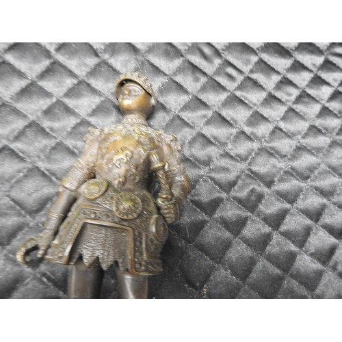 179 - Antique Bronze Knights, fine detail on both, A/F