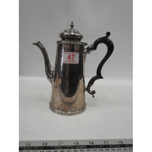 47 - Scottish Silver Coffee Pot, 547g total