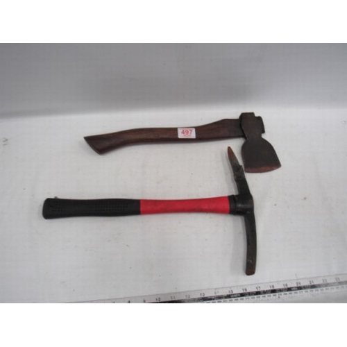 497 - Hand pick, wood chopper