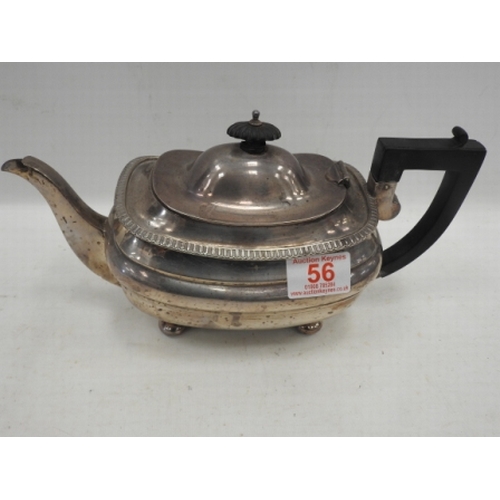 56 - Silver Tea Pot, Alexander Clark. 657g total