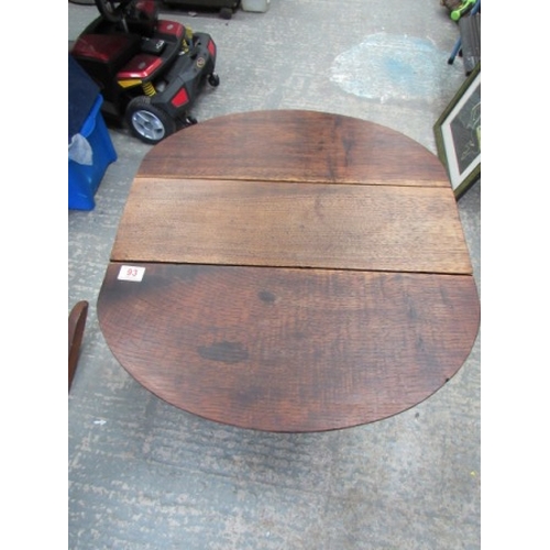 93 - Vintage Dark Brown Wood Minature Drop Leaf Table