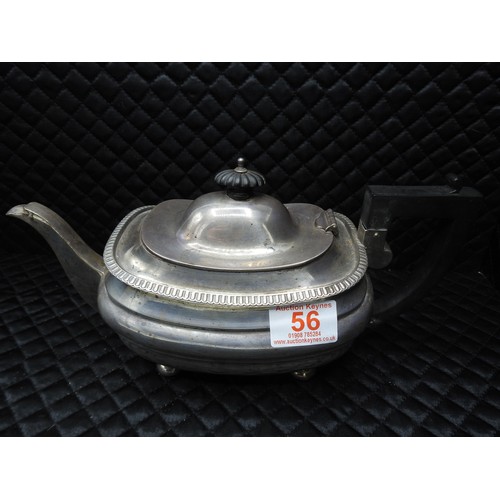 56 - Silver Tea Pot, Alexander Clark. 657g total