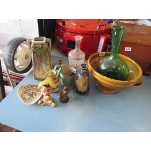 256 - Mixed lot of china + glass