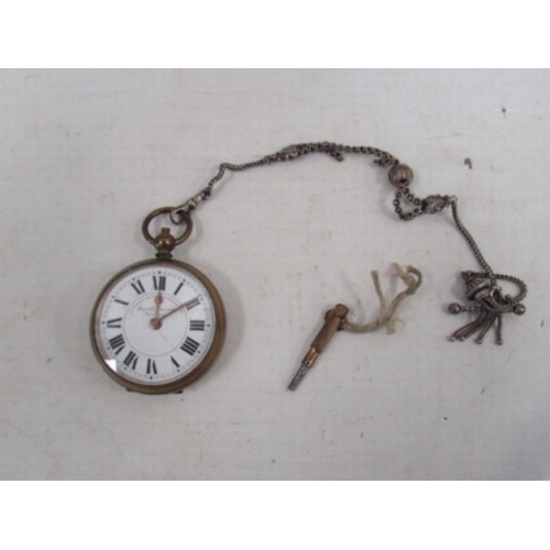 282 - Pocket Watch with Albert Chain & Key