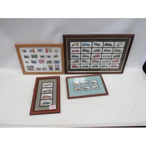 315 - Frame Car Stamps + Cigarette Cards