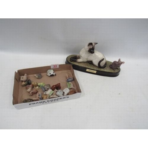 33 - Box of Wade Whimsies & Beswick Cat & Mouse