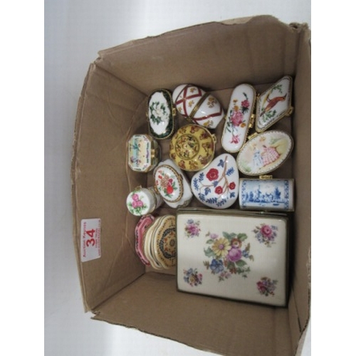 34 - Collection Porcelain trinket boxes