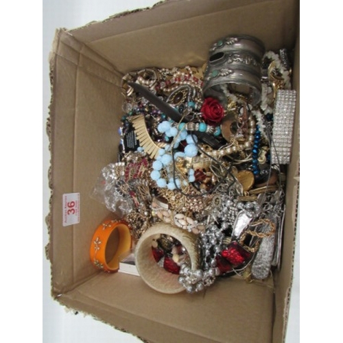 36 - Box of Costume Jewellery