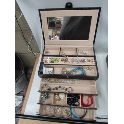 376 - Jewellery Box + Contents