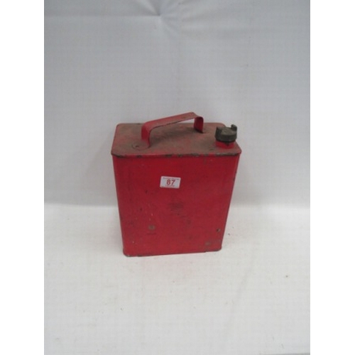 408 - Vintage Petrol Can with redline brass cap