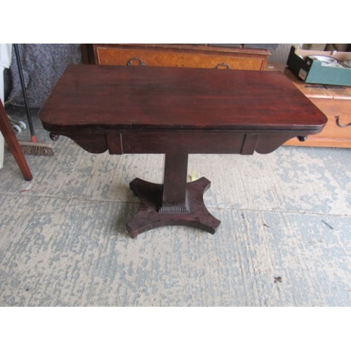 633 - Victorian Mahogany Fold over Games Table