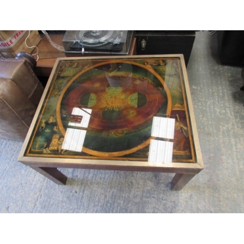 34 - World Glass Topped Table