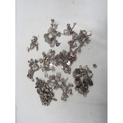 378 - Massive 596g of Silver Charms